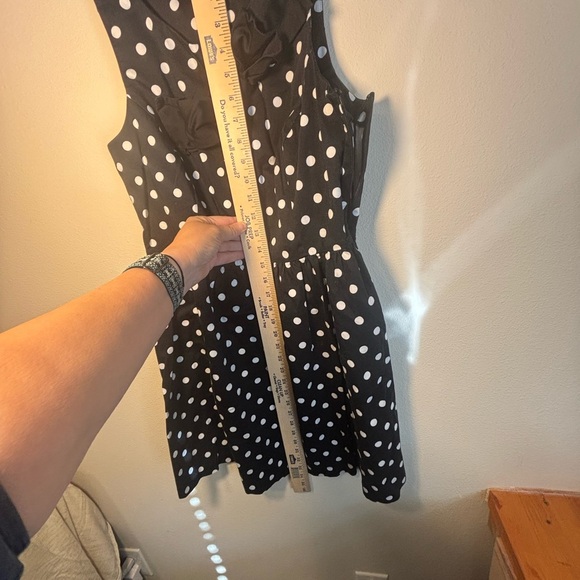 Black Polka Dot LC Lauren Conrad Dress size 10 - Picture 5 of 8